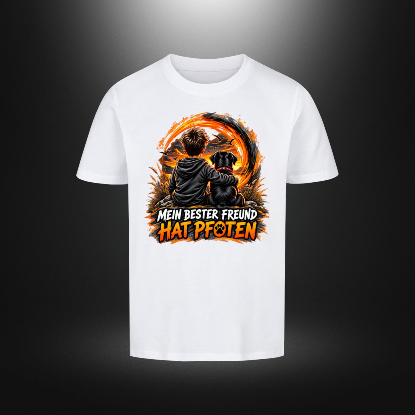 Kinder-T-Shirt mit Hundemotiv „DOG BOY Labrador“ in Weiß