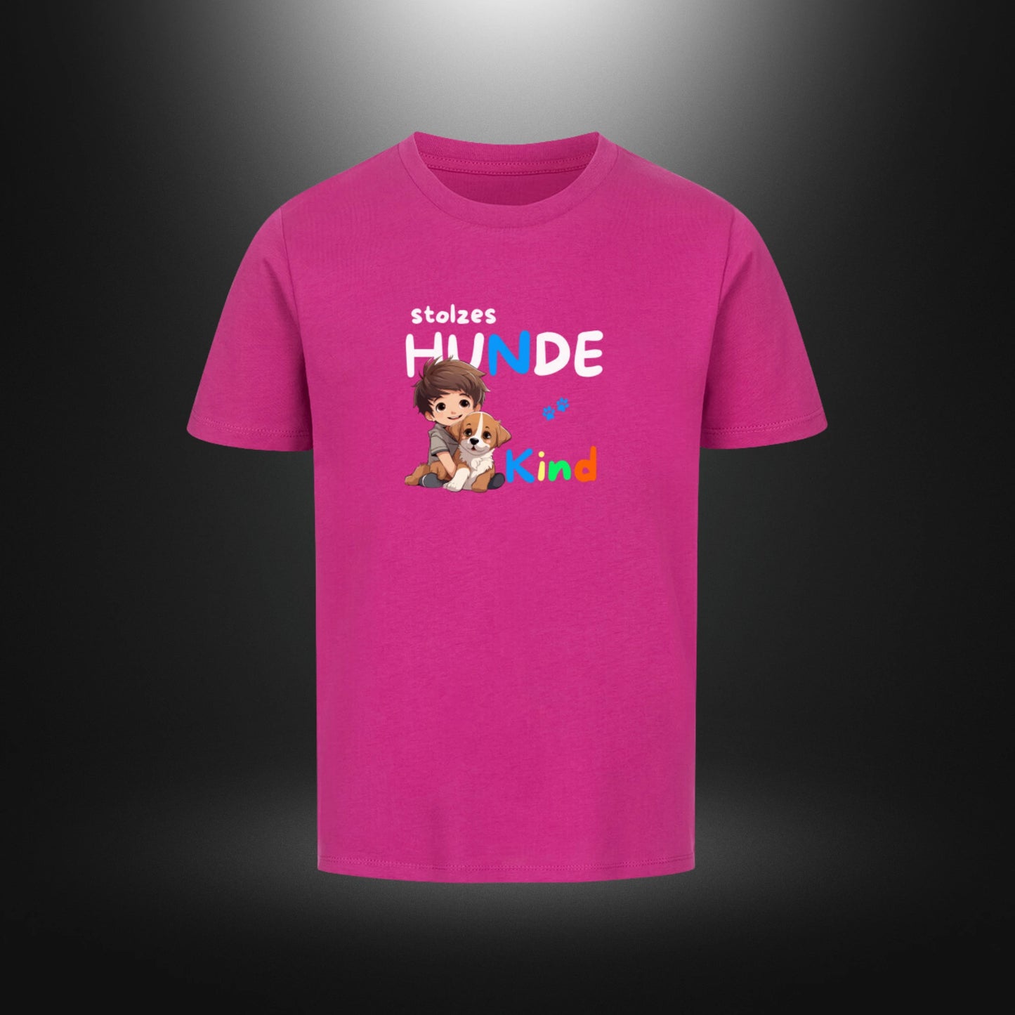 Kinder-T-Shirt mit Hundemotiv „stolzes HUNDE Kind“ in Lila