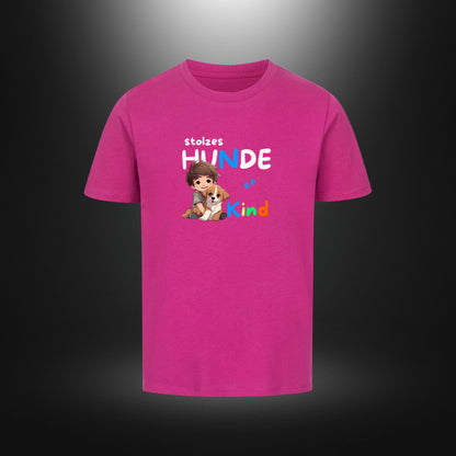 Kinder-T-Shirt mit Hundemotiv „stolzes HUNDE Kind“ in Lila